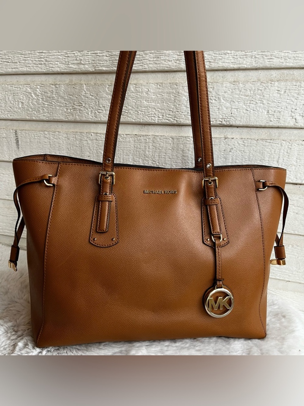 MICHAEL KORS Acorn XL Laptop Voyager Jet Set Tote Shoulder Bag